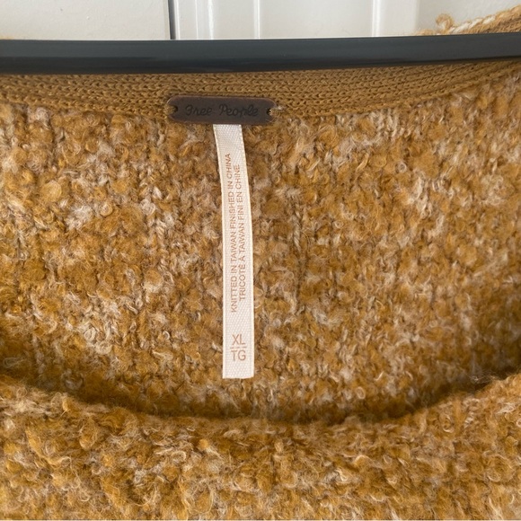 Free People Women's Moira Wool-Blend Slouchy Tunic Sweater Honeycomb Sz XL - Picture 10 of 14